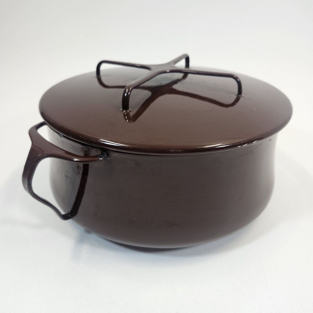 Dansk 2 Qt Brown Kobenstyle Cast Iron & Enamel Casserole Dish Vintage Pan Pot